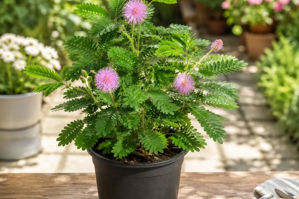 a potted plant with purple flowers