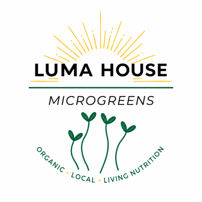 Luma Haus Microgreens's avatar - a logo with text and green leaves